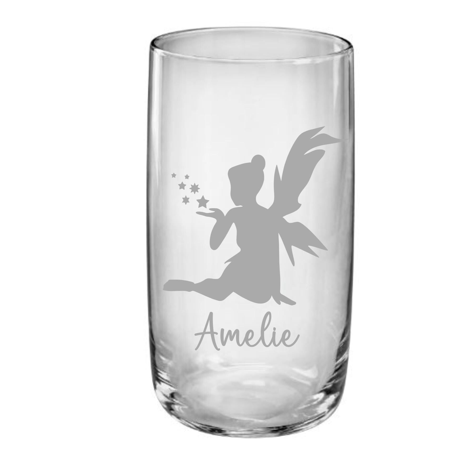 Fee Kinder Trinkglas mit Gravur, personalisiert mit Namen, Wunschtext, Wasserglas, graviert, Geschenk, versch. Designs, Fairy
