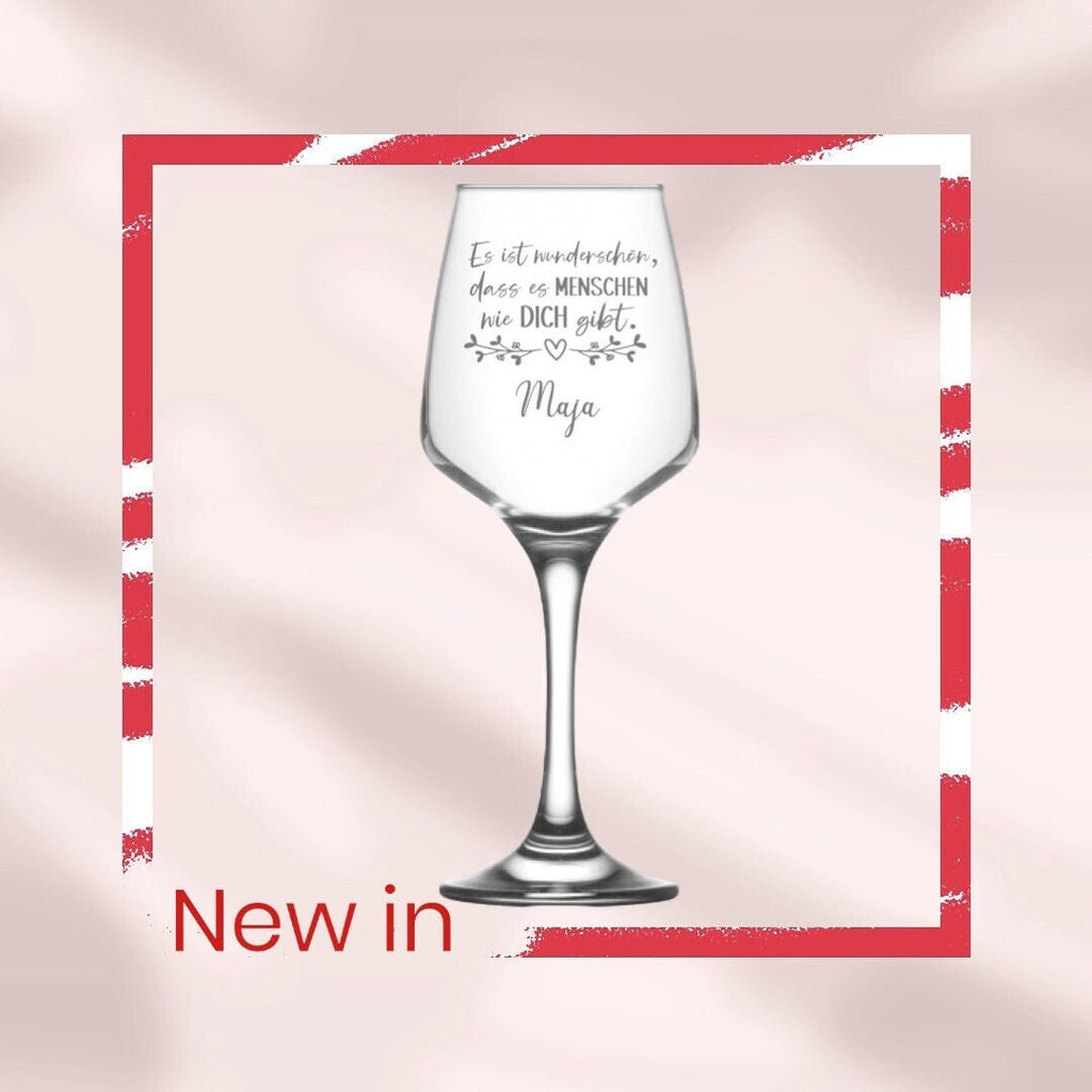 Personalisiertes Weinglas mit Gravur -  perfektes Geschenk für Weinliebhaber! Geschenk für die beste Freundin, mit Namen,