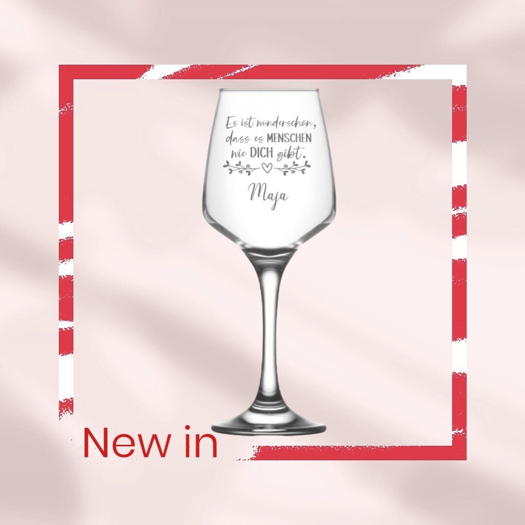 Personalisiertes Weinglas mit Gravur -  perfektes Geschenk für Weinliebhaber! Geschenk für die beste Freundin, mit Namen,