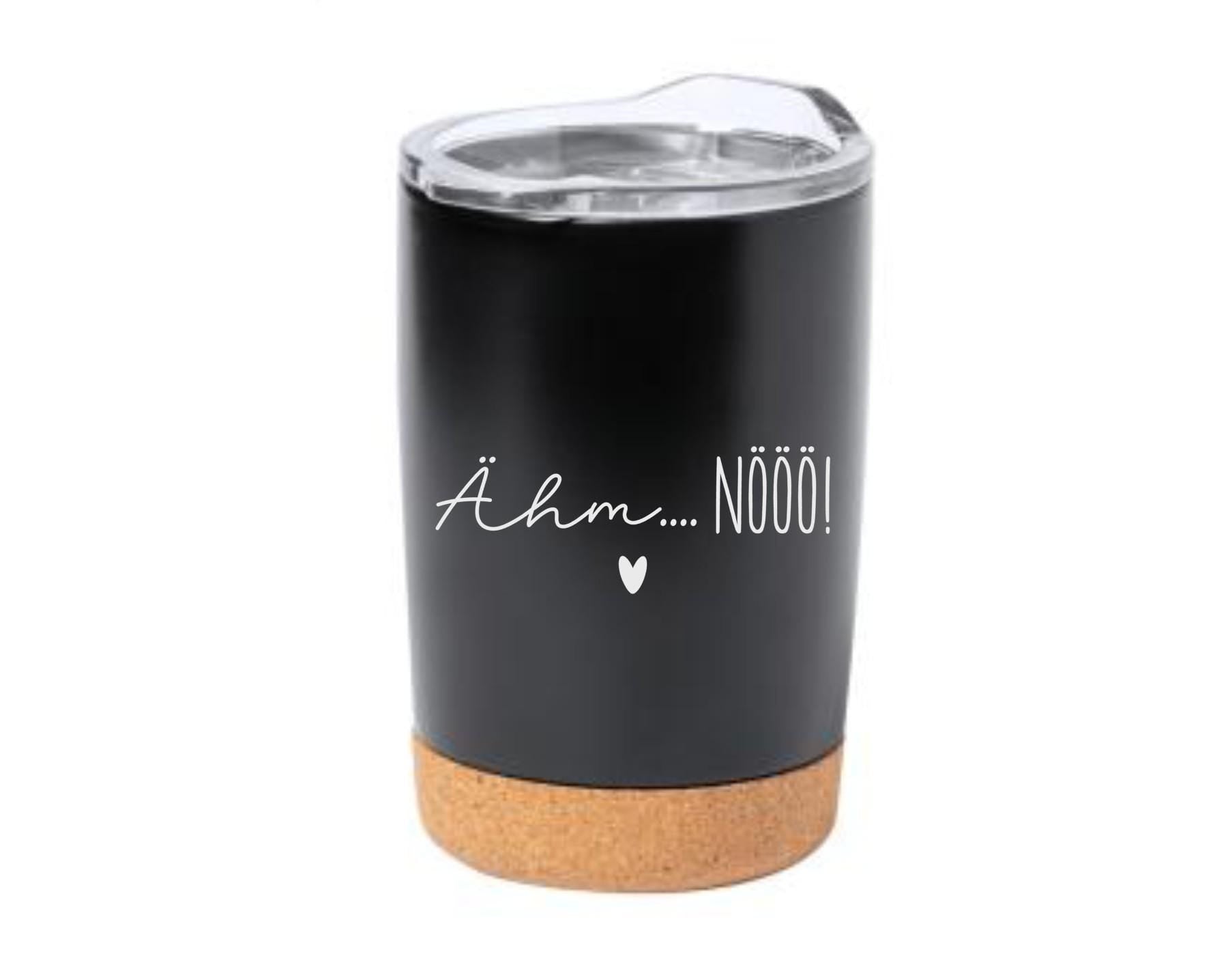 Thermobecher mit Spruch + Namen, individuell, mit Bambusboden, für Unterwegs, Geschenk für die Frau, Geschenk für die Freundin, Art.Nr. TB-3