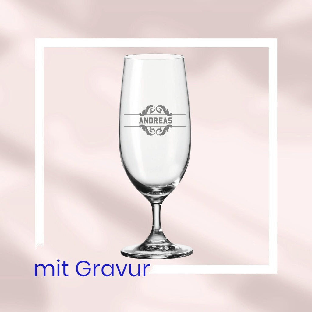 Bierglas, Biertulpe, mit Gravur, personalisiert, mit Namen, Geschenk für Biertrinker