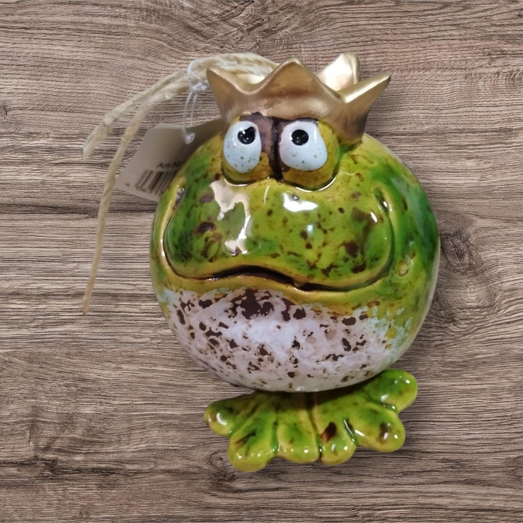 Keramik-Glocke "Froschkönig" – Zauberhafte Gartendeko mit Charme