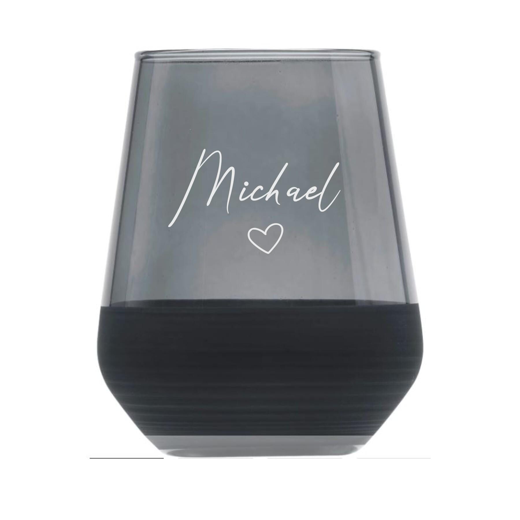 Glas mit Namensgravur, Trinkglas edel als Geschenk für Hochzeit, Liebespaar, beste Freundin, Muttertag, auch als Teelicht nutzbar, stilvoll