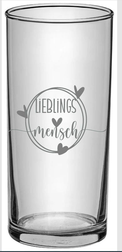 Trinkglas für den Lieblingsmensch! Geschenk mit Gravur für viele Gelegenheiten, Wasserglas, Saftglas