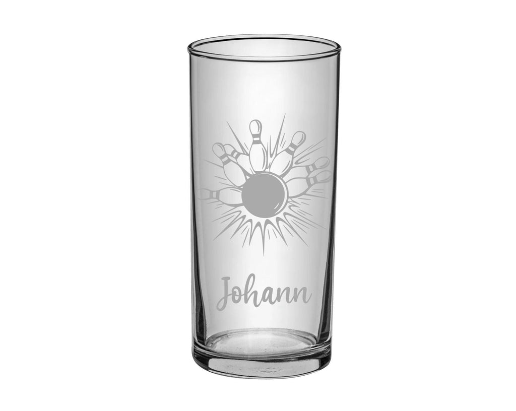 Personalisierte gravierte Gläser mit Kegelmotiv – Dein Name, 3 Formen, 8 Modelle – Perfektes Geschenk für Kegel-Fans! Art.-Nr. Sport_1