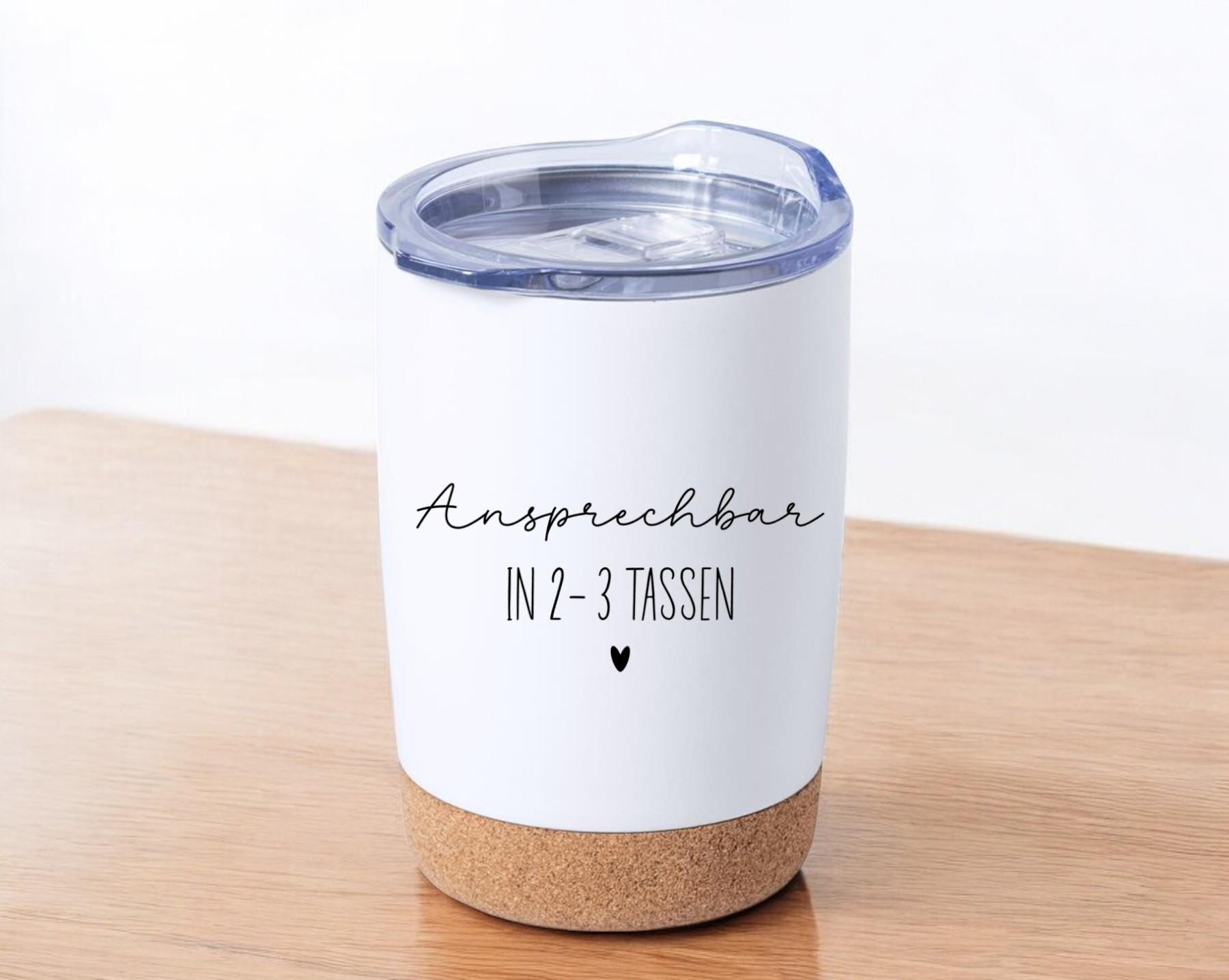 Thermobecher mit Spruch + Namen, individuell, mit Bambusboden, für Unterwegs, Geschenk für die Frau, Geschenk für die Freundin, Art.Nr. TB-4
