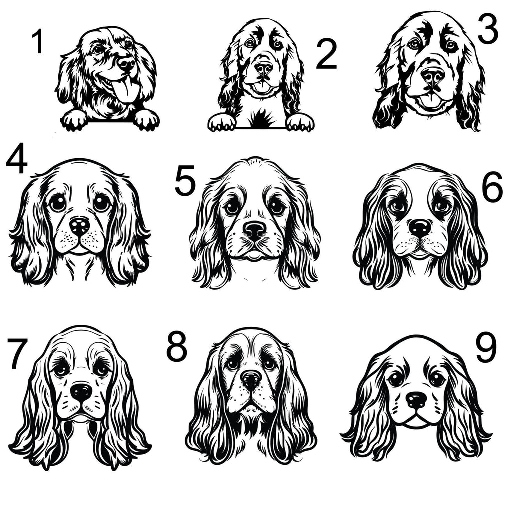 Trinkglas mit Cocker Spaniel – individuell und stilvoll, auf Wunsch mit Namen personalisiert, 9 versch. Motive, Geschenk für Cocker Fans