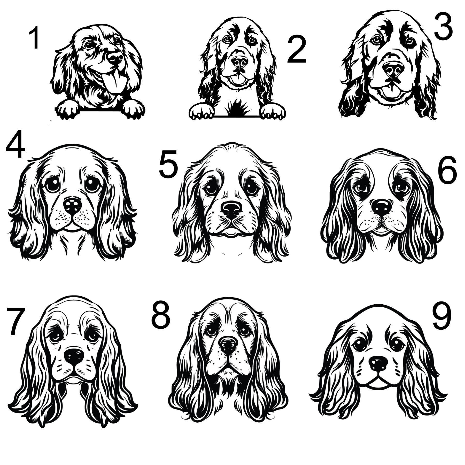 Trinkglas mit Cocker Spaniel – individuell und stilvoll, auf Wunsch mit Namen personalisiert, 9 versch. Motive, Geschenk für Cocker Fans