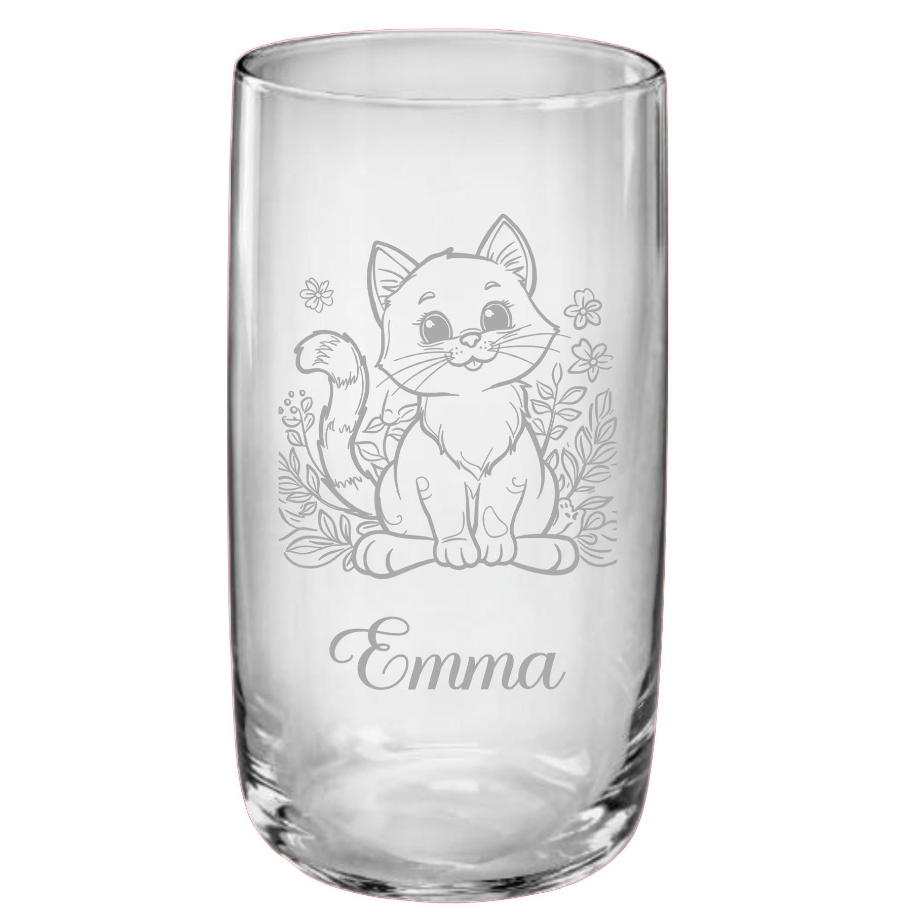Charmantes Trinkglas mit süßem Katzenmotiv – Perfekt für Katzenliebhaber! Spülmaschinenfest, 3 versch. Glasformen, Art-Nr. KA1