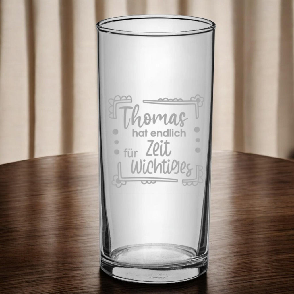 Trinkglas für den Ruhestand, personalisiert mit Namen, Geschenk für Rentner, Ruheständler, Glas für Wasser, Saft, Cocktails, Drinks