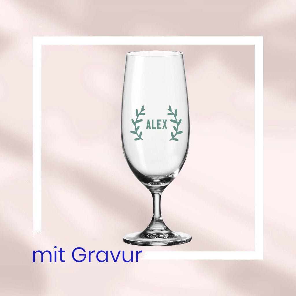 Bierglas, Biertulpe, mit Gravur, personalisiert, mit Namen, Geschenk für Biertrinker