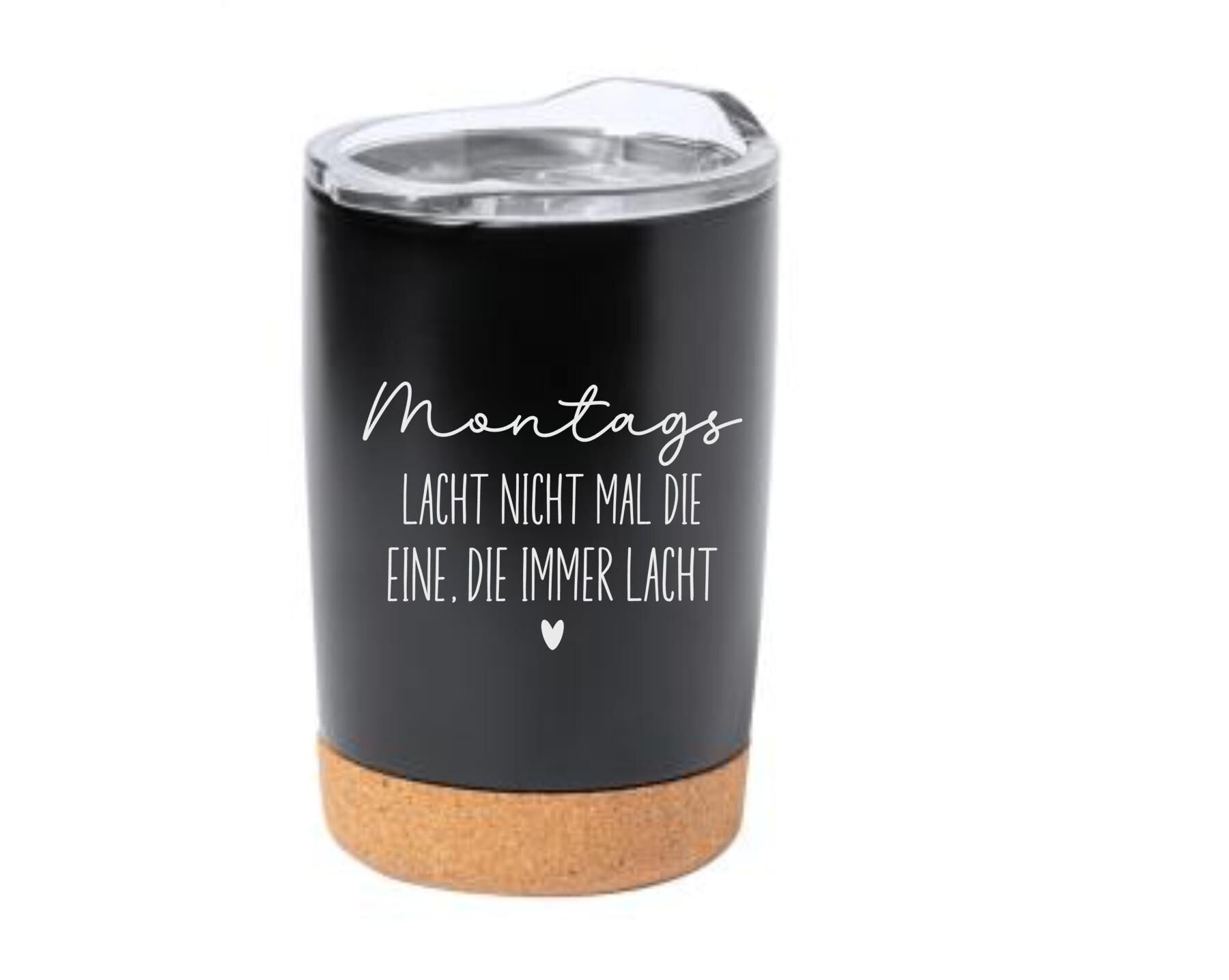 Thermobecher mit Spruch + Namen, individuell, mit Bambusboden, für Unterwegs, Geschenk für die Frau, Geschenk für die Freundin, Art.Nr. TB-2