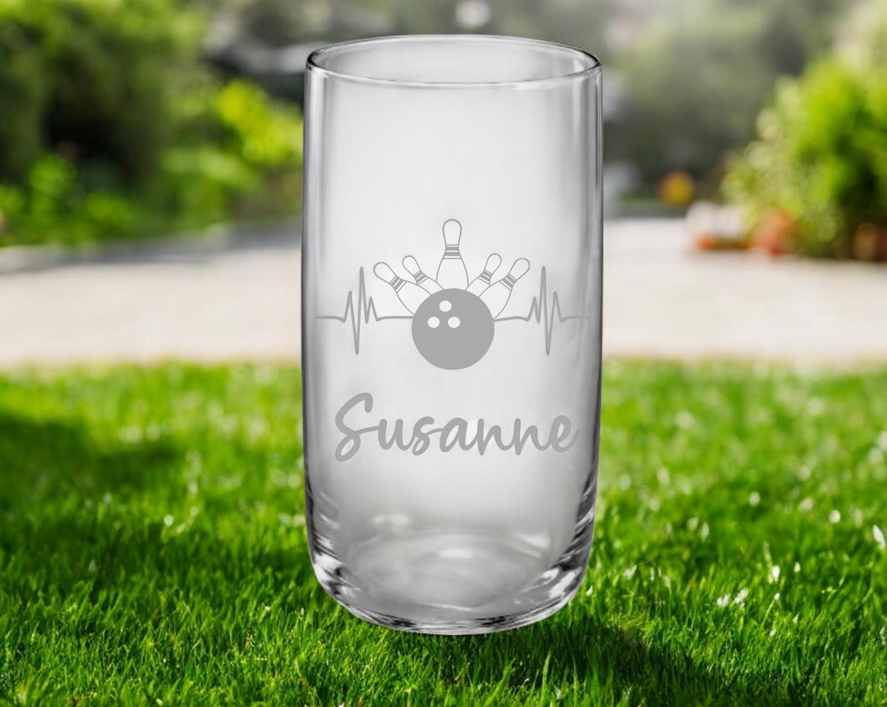 Personalisierte gravierte Gläser mit Bowlingmotiv – Dein Name, 3 Formen, 8 Modelle – Perfektes Geschenk für Bowling-Fans! Art.-Nr. Sport_2