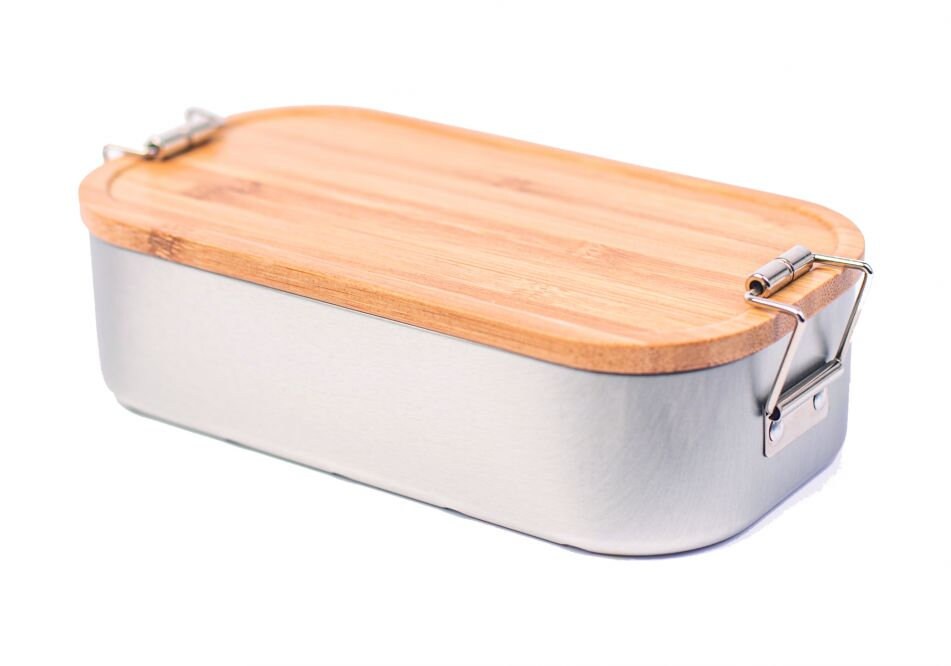 Lunchbox Fussball, mit Namen personalisiert, Bambus Brotdose, mit Trennsteg, versch. Designs / Farben, Geschenk für Fussballfans