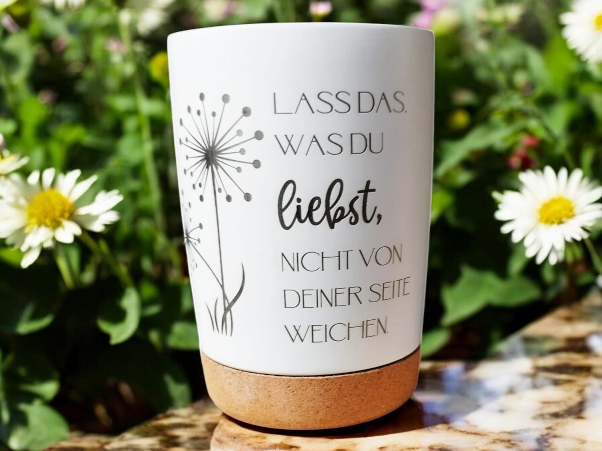 Thermobecher mit Spruch + Namen, individuell, mit Bambusboden, für Unterwegs, Geschenk für die Frau, Geschenk für die Freundin, Art.Nr. TB-1